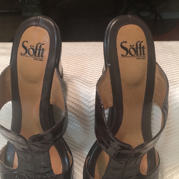 Dark Brown Slide in Heels - Picture 4 of 5